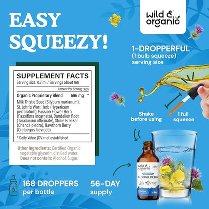 Wild & Organic Alcohol Detox Supplement - Liver Cleance & Repair Formula - Anti Alcohol Wild & OrganicUS supplements