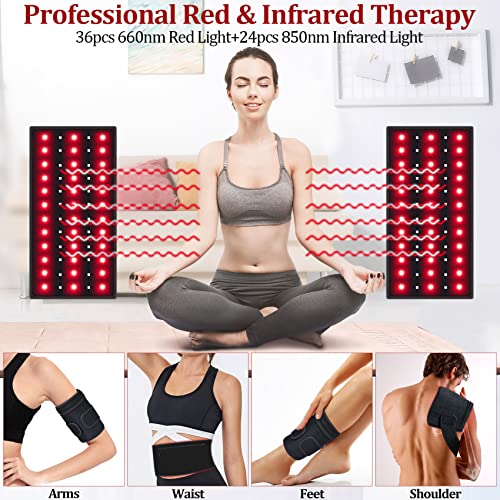 NEXTWOOD 660nm and 850nm Infrared Red Light Arm Therapy Wrap Belt with Timer & Brightness Setting Red NEXTWOODAu supplements
