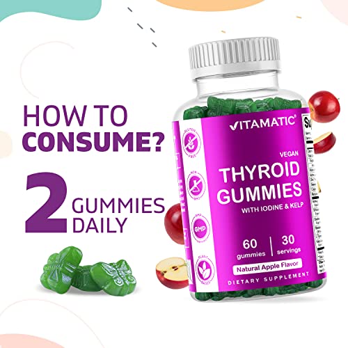 Vitamatic 2 Pack Vegan Thyroid Support Gummies with Iodine & Kelp - 60 Count VitamaticUS supplements
