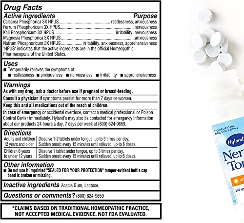 Hyland's Naturals Nerve Tonic Stress Relief Tablets, Natural Relief of Restlessness, Nervousness Hyland'sAu supplements