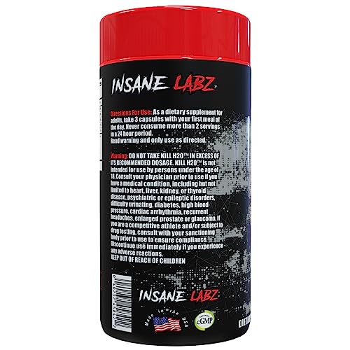 Insane Labz Kill H20, AMPiberry Infused Diuretic, Reduce Water Retention and Bloating Relief Insane LabzUS supplements
