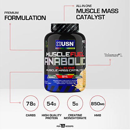 USN Muscle Fuel Anabolic Banana All-in-one Protein Powder Shake (2kg): Workout-Boosting USNUS supplements