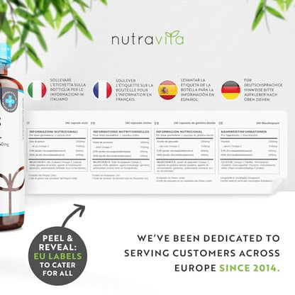 Omega 3 2000mg with 660mg EPA & 440mg DHA per Serving - 240 Softgel Capsules NutravitaUS supplements