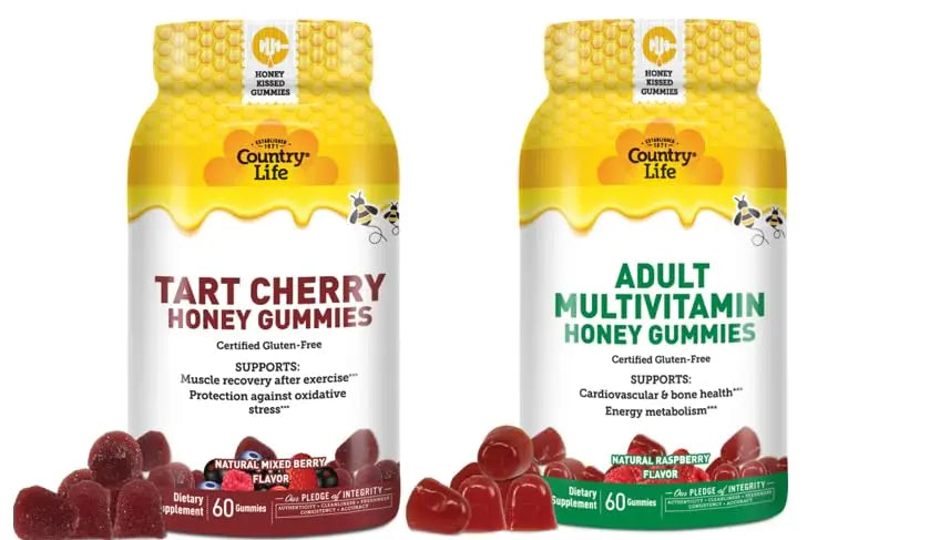 Country Life® Tart Cherry & Adult Multivitamin Honey Gummies - Bundle - Non-GMO - Certified Gluten Free Country LifeAu supplements