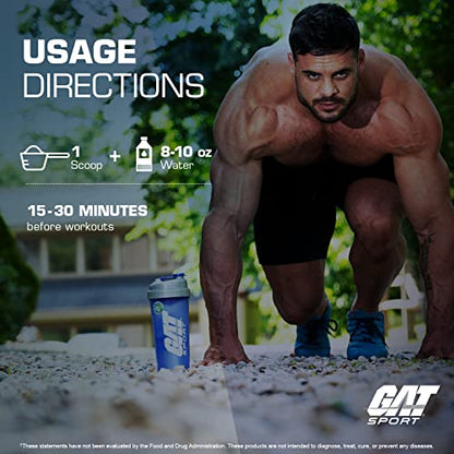 GAT SPORT PMP (Peak Muscle Performance), Pre-Workout, 30 Servings (Blue Raspberry GAT SPORTUS supplements