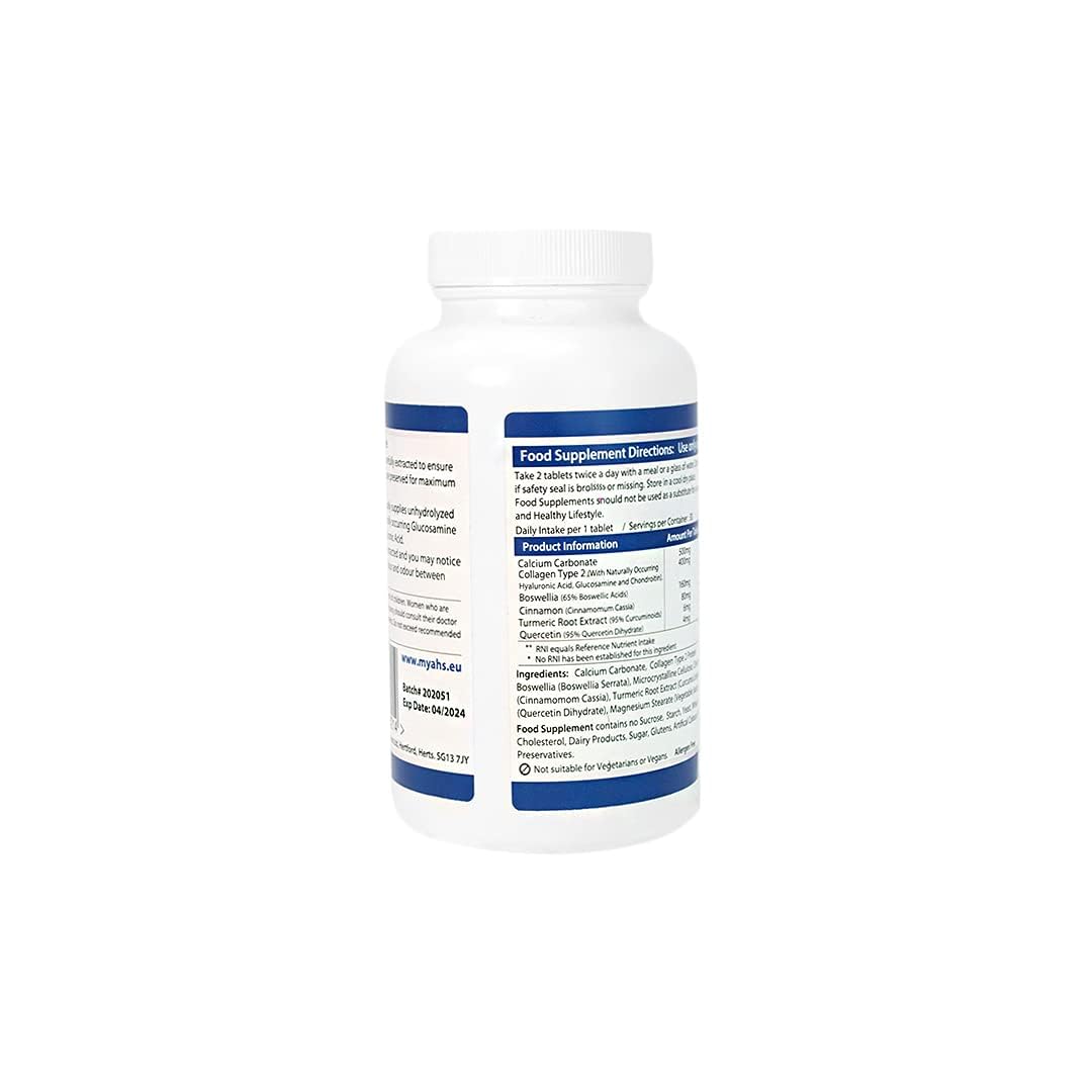 AHS Collagen Type 2 120 Tablets - 4500MG Per Day - Formulated with Calcium and Turmeric AHSAu supplements