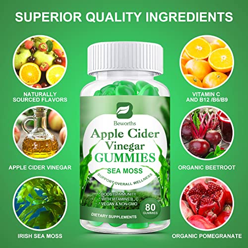 B BEWORTHS Apple Cider Vinegar & Sea Moss Gummies, Organic ACV Gummies B BEWORTHSAu supplements
