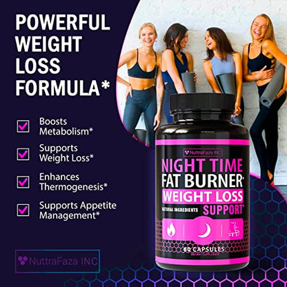 NuttraFaza INC (2 Pack) Night Time Weight Loss Pills for Women Belly Fat Burner NuttraFaza INCUS supplements
