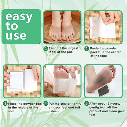 Foot Pads maguja 100Pcs Deep Cleansing Foot Pads for Stress Relief | Better Sleep | Foot Care magujaUS supplements