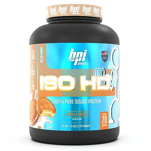 BPI Sports ISO HD Isolate Protein Vanilla Cookie, 76.8 oz - 69 Servings BPI SportsUS supplements