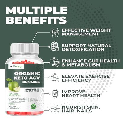Keto ACV Gummy for Advanced Weight Loss - Gluten Sugar Free Rapid Belly Fat Burner MuseBeamUS supplements