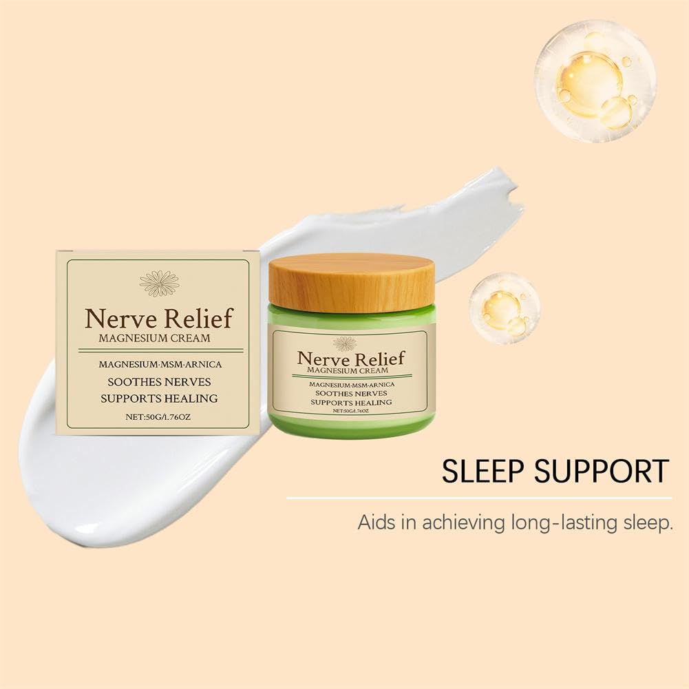 Total Relief Magnesium Cream for Nerve Relief with MSM & Arnica — Soothing Topical Support for Neuropathy & Muscle Relaxation — 2 Pack Value Set (3.52oz Total) GenericAu supplements