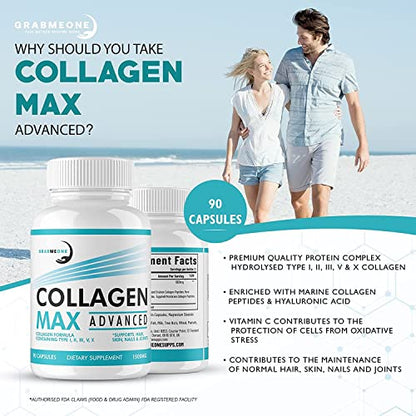 Premium Marine Collagen Supplements for Women, Ultra Potent Marine Collagen Capsules Collagen MaxUS supplements