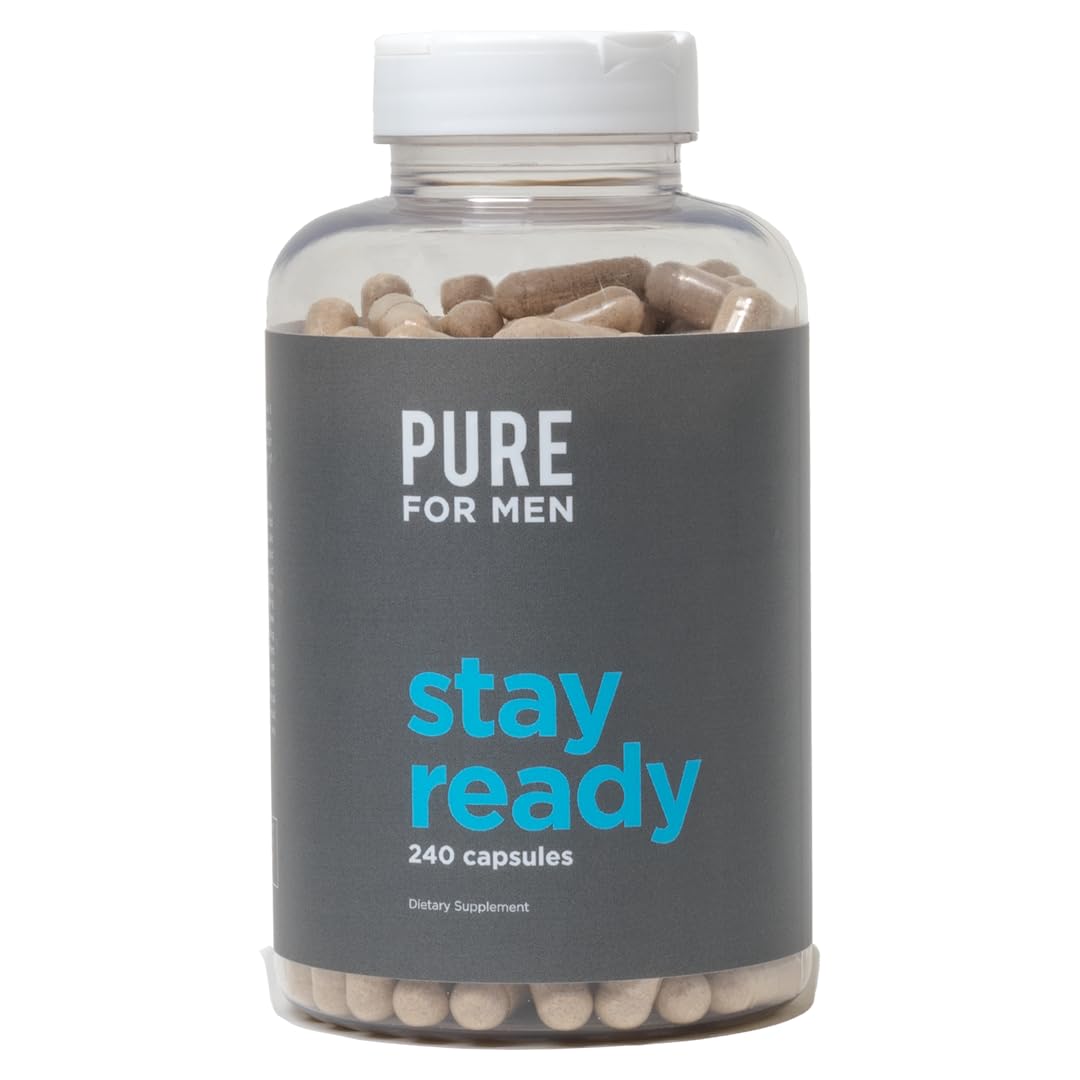 Pure for Men Stay Ready Fiber Supplement, 240 Vegan Capsules | Supports Daily Pure for MenUS supplements