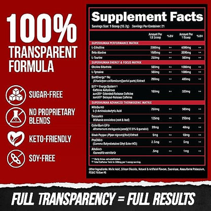 ALPHA LION Superhuman Burn 2-in-1 Metabolism Booster Pre Workout ALPHA LIONUS supplements