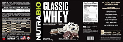 NutraBio Classic Whey Protein Powder- 25G of Protein Per Scoop - Ice Cream Cookie NutraBioUS supplements