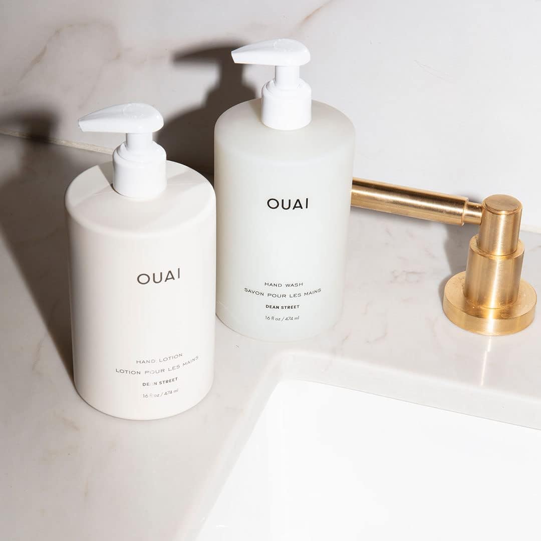 OUAI Hand Wash and Hand Lotion Set, Dean Street Scent - Moisturizes and Exfoliates with Daily Use - Made with Jojoba Esters, Avocado & Rosehip Oils (16 Fl Oz Each) OUAIAu supplements