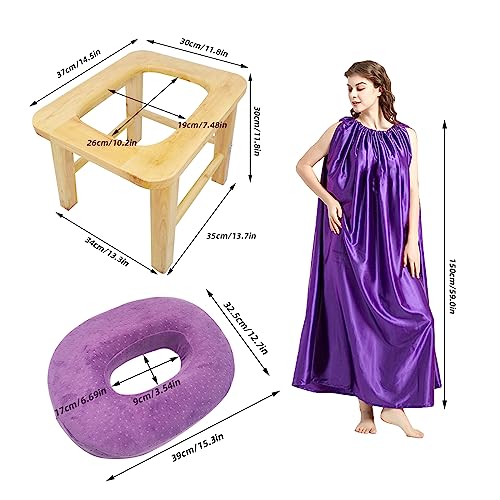 ElasignShopo Yoni Seat Kit, Wooden Vaginial Steaming Stool Chair Set with Gown for Feminine ElasignShopoAu supplements