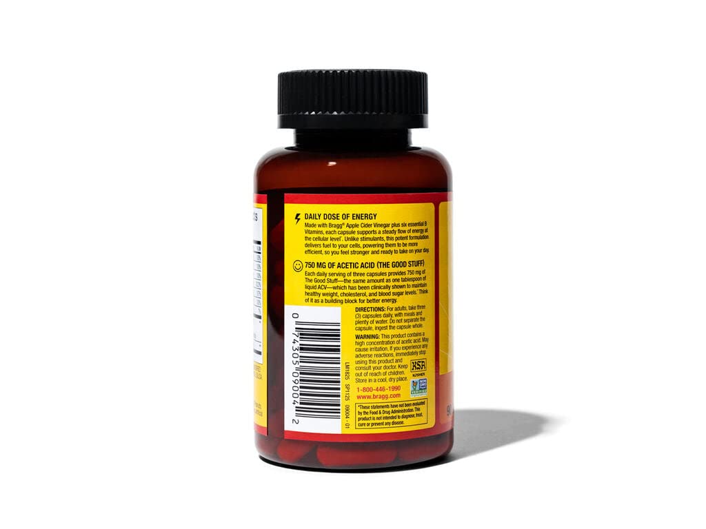 Bragg Apple Cider Vinegar True Energy Capsules – 6 B Vitamins – Caffeine Free BraggAu supplements