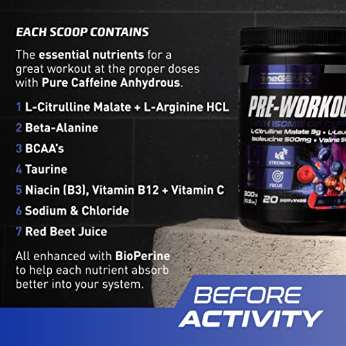 PrimeGENIX Pre-Workout+ Berry Blast Flavor | Max Performance | Boost Energy PrimeGENIXUS supplements