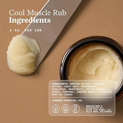 Ultra Life Sport – Premium Cooling Muscle Rub – Vegan Topical Balm with Peppermint & Bergamot – Organic, Non-GMO, Water-Based Formula – Clean Botanical Ingredients Ultra Life SportAu supplements