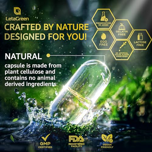 LetaGreen Organic Lions Mane Supplement Capsules - 120 Real Mushrooms Lion's Mane LetaGreenUS supplements