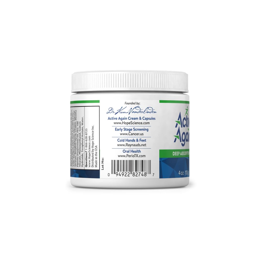 ACTIVE AGAIN Joint & Muscle Cream, 4oz | Clinically Proven for Joint Health and Mobility, Muscle, Back, Knee, Shoulder | Long Term Results| Doctor Approved | Made in USA ACTIVE AGAINAu supplements