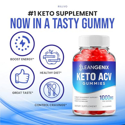 (2 Pack) LeanGenix Keto ACV Gummies - Official - Keto Lean Genix ACV Advanced Formula RillvoUS supplements