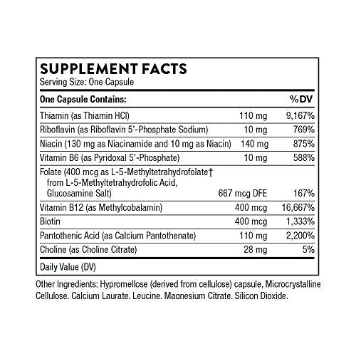 THORNE Basic B-Complex - Tissue-Ready Vitamin B Complex Supplement with Choline THORNEUS supplements