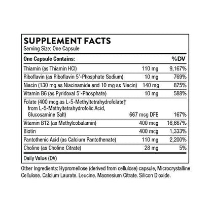 THORNE Basic B-Complex - Tissue-Ready Vitamin B Complex Supplement with Choline THORNEUS supplements