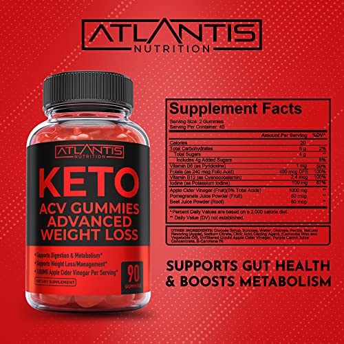 Keto ACV Gummies for Weight Loss - Supports Digestion, Advanced Weight Loss, Detox Atlantis NutritionUS supplements
