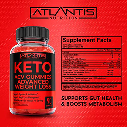 Keto ACV Gummies for Weight Loss - Supports Digestion, Advanced Weight Loss, Detox Atlantis NutritionUS supplements