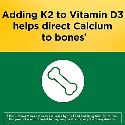 Nature Made Vitamin D3 K2, 5000 IU (125 mcg) Vitamin D, Dietary Supplement for Bone Nature MadeUS supplements