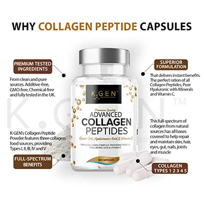 Pure Collagen Supplements Capsules Grass Fed Advanced Multi Collagen Peptides K GEN rejuvenation nutritionUS supplements