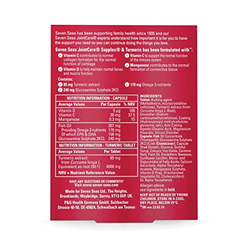 Seven Seas JointCare Supplex & Turmeric, With Glucosamine, Omega-3, Vitamins C and D Seven SeasUS supplements