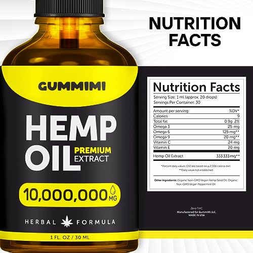 GummiMi Оrganic Hеmp Oil 10 000 000 mg - Natural Drops - Rich in Vitamins B, C, E GummiMiAu supplements
