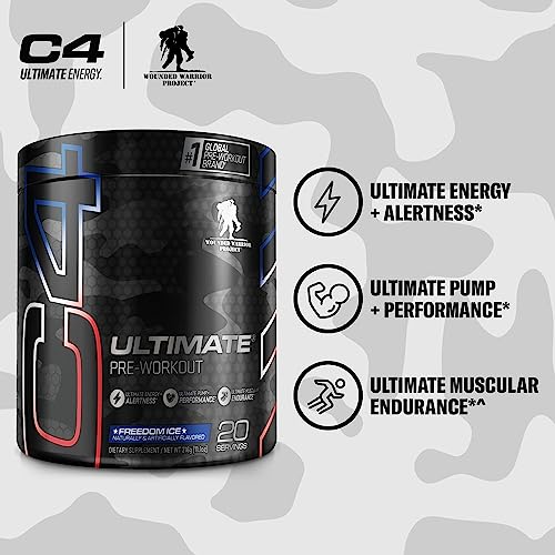 C4 Ultimate x Wounded Warrior Project Pre Workout Powder Freedom Ice - Sugar Free CellucorUS supplements