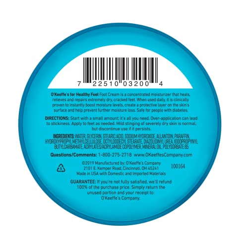 O'Keeffe's for Healthy Feet Foot Cream, Guaranteed Relief for Extremely Dry, Cracked Feet O'Keeffe'sUS supplements
