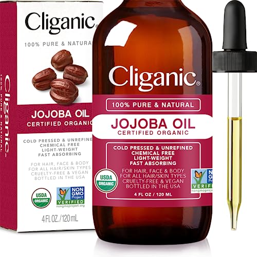 Cliganic Organic Jojoba Oil, 100% Pure (4oz) | Moisturizing Oil for Face, Hair, Skin & Nails CliganicAu supplements