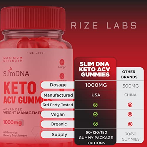 rize labs (3 Pack) SlimDNA Keto Gummies - ACV for Advanced Weight Loss with Apple Cider rize labsAu supplements