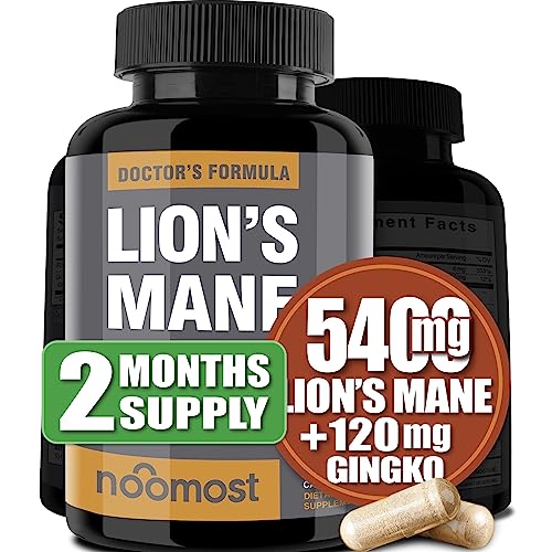 NooMost Organic Lions Mane Supplement Capsules 5400mg, Ginkgo Biloba 120mg NooMostUS supplements