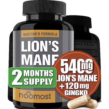 NooMost Organic Lions Mane Supplement Capsules 5400mg, Ginkgo Biloba 120mg NooMostUS supplements
