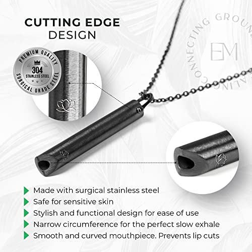 Mindful Breathing Necklace for Anxiety Stress Relief - Earth and Moon Stainless Steel Anxiety EARTH AND MOONAu supplements