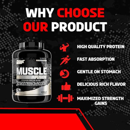 Nutrex Research Whey Protein Powder, Vanilla Muscle Infusion Whey Isolate w/EAA Nutrex ResearchUS supplements