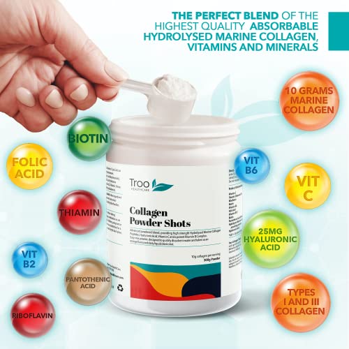 Hydrolysed Marine Collagen Peptides Powder Enhanced with Essential Vitamins 300g Troo Health CareUS supplements