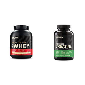 Optimum Nutrition Gold Standard 100% Whey Protein Powder, Vanilla Ice Cream & Microniz Optimum NutritionUS supplements