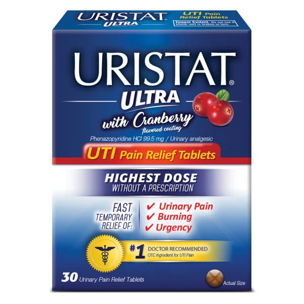 URISTAT Ultra UTI Pain Relief, Cranberry Flavored Coating, 30 Tablets (Pack of 2) URISTATAu supplements