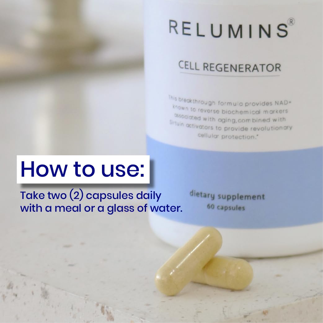 Relumins NAD+ Supplement with Nicotinamide Riboside, Resveratrol, Quercetin, Fisetin & Curcumin – Focus, Vitality, Energy, Balance & Daily Wellness Support – 60 Vegan Capsules ReluminsAu supplements