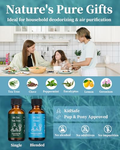VTS Waterless Diffuser with Essential Oils Set, Tea Tree Essential Oil Aromatherapy Gift Set VEDA TINDA SCENTAu supplements